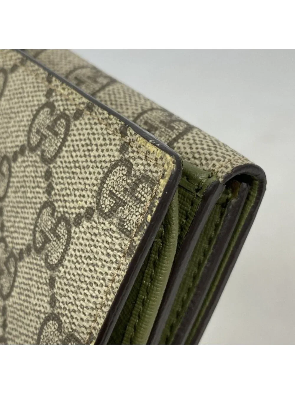 ★SOLD★ Gucci Wallet GG Supreme Brown Khaki Gold - Picture 7 of 9